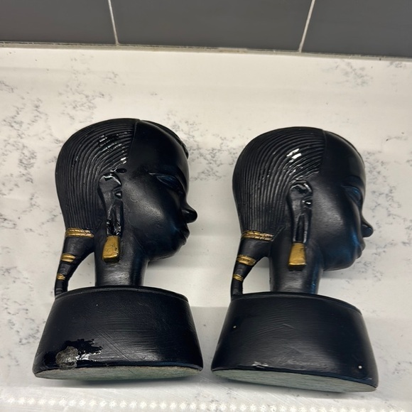 Vintage Ebony and Gold Accent Busts - Picture 10 of 10